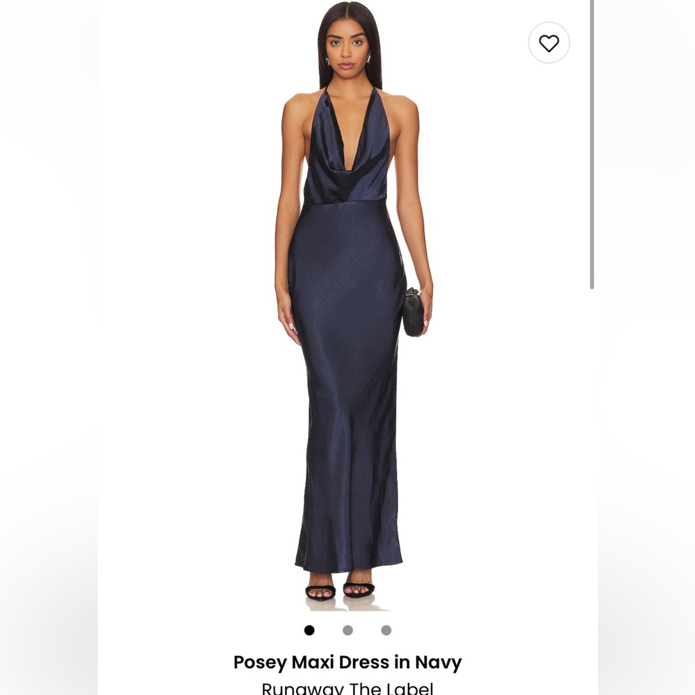 Runaway the label Navy backless halter dress